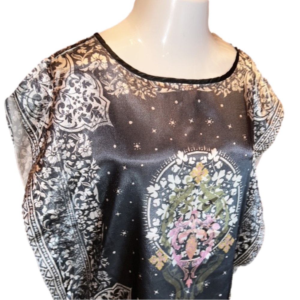 Rue21 Lovely Shiney Print Batwing Top Size M